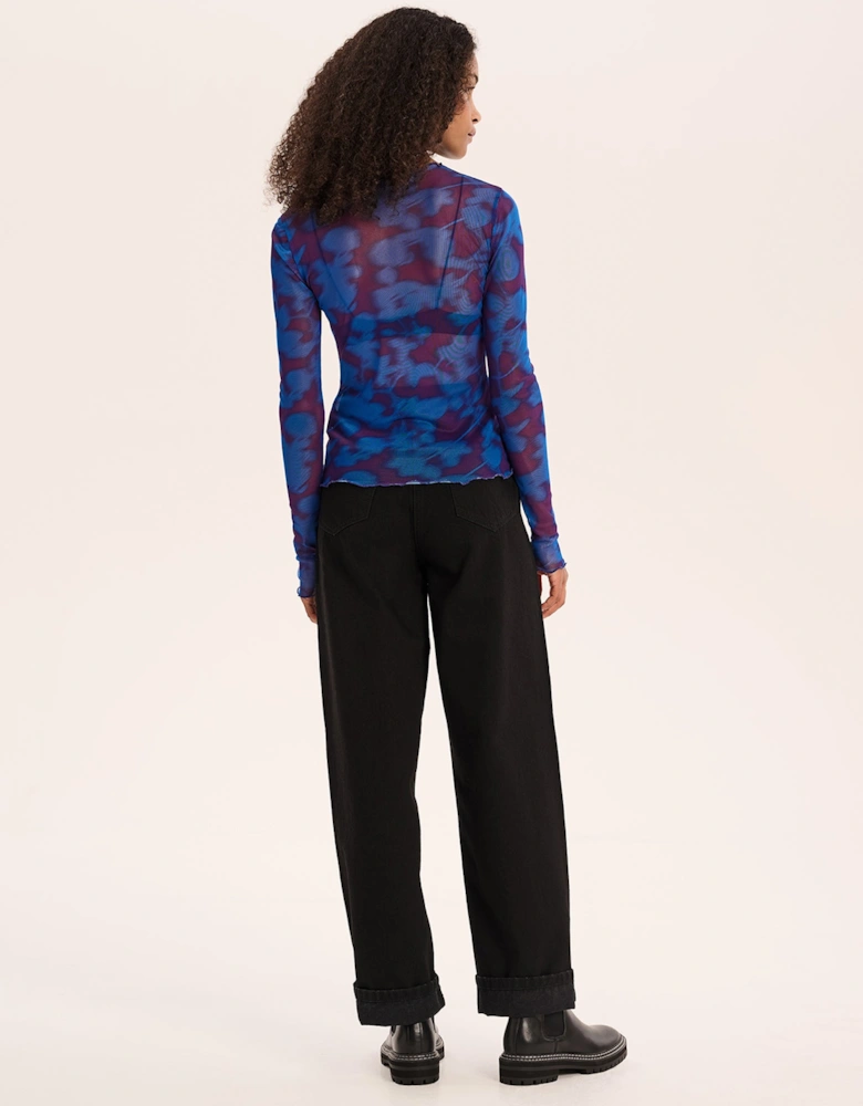 Lorrie Top in Winter Blurred Floral Print Multi