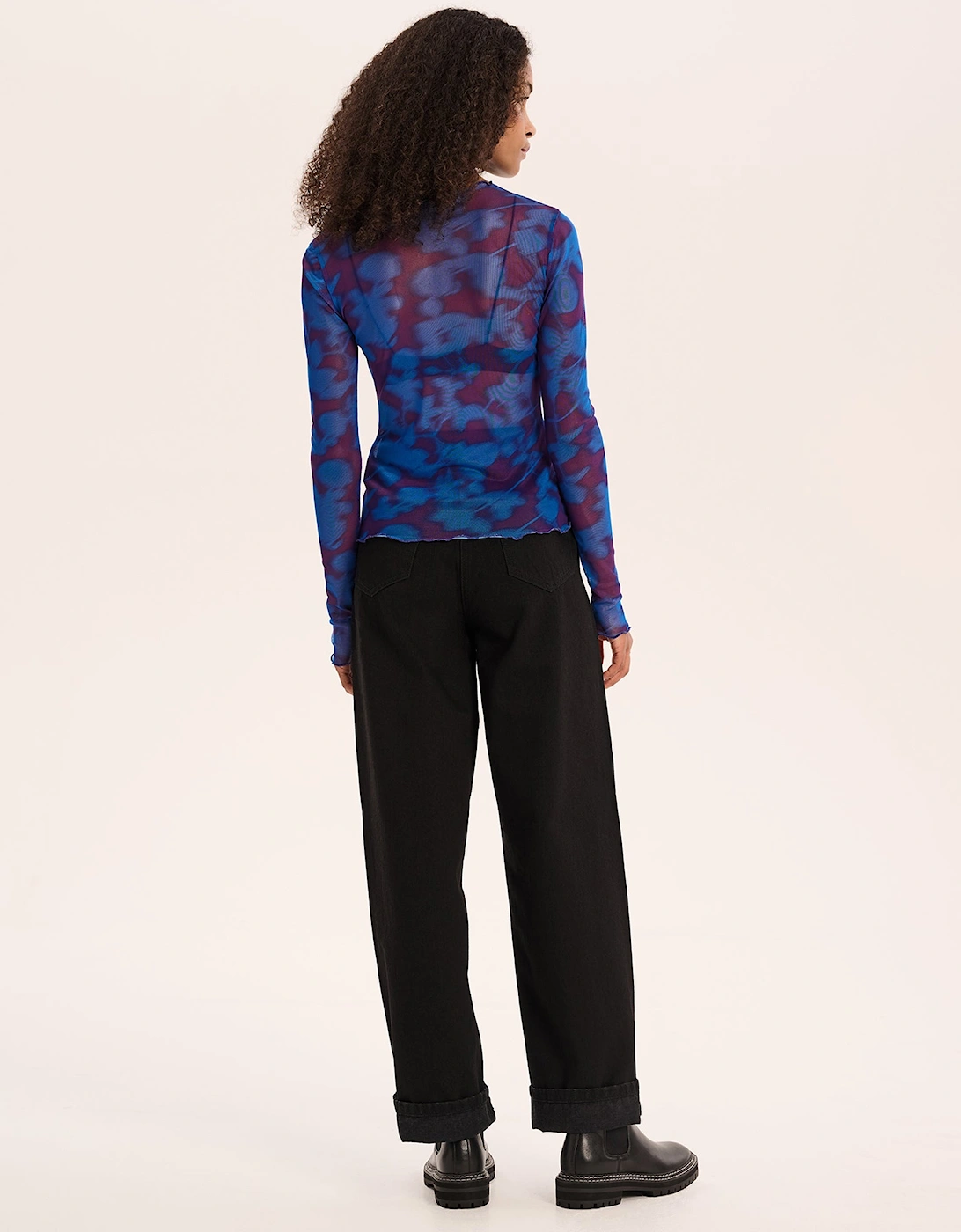 Lorrie Top in Winter Blurred Floral Print Multi
