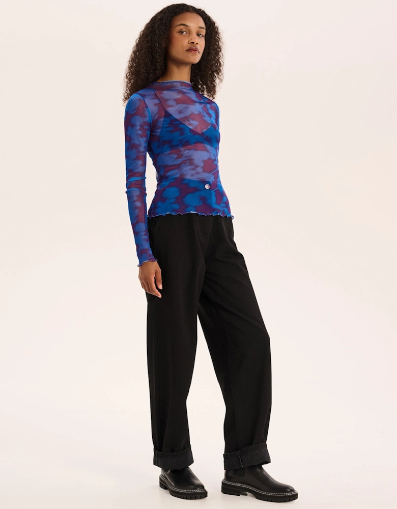 Lorrie Top in Winter Blurred Floral Print Multi
