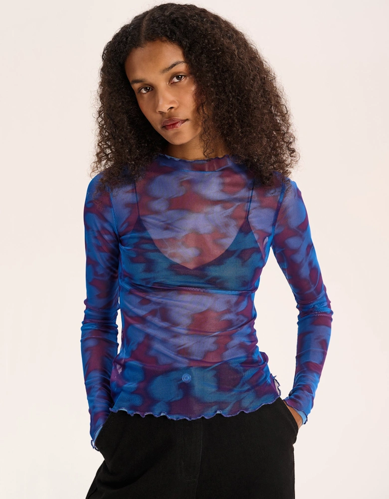 Lorrie Top in Winter Blurred Floral Print Multi