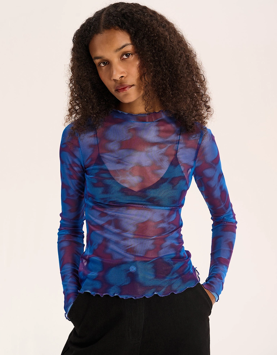 Lorrie Top in Winter Blurred Floral Print Multi