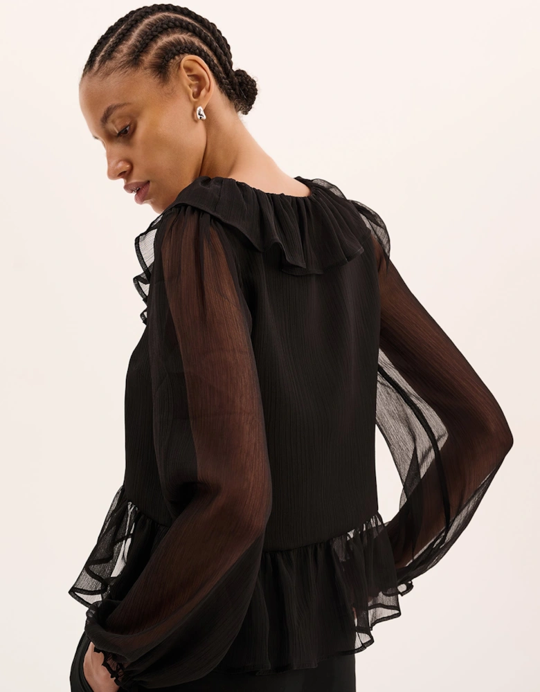 Selina Chiffon Top in Black