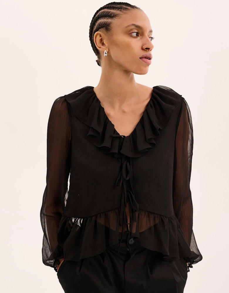 Selina Chiffon Top in Black