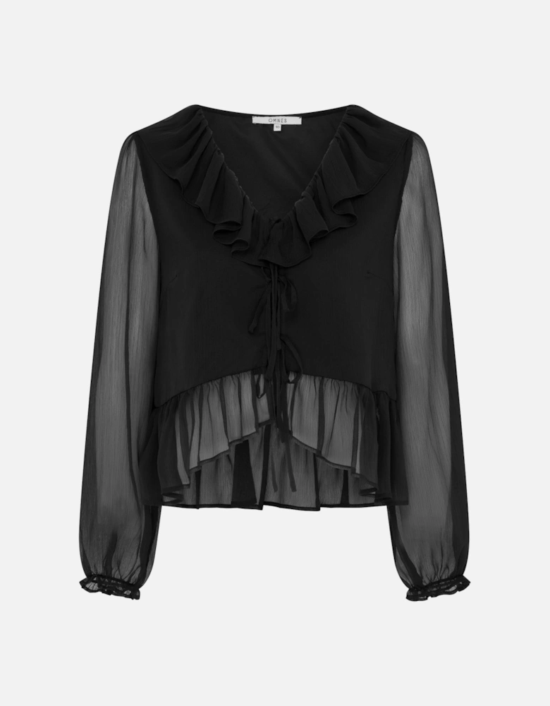 Selina Chiffon Top in Black