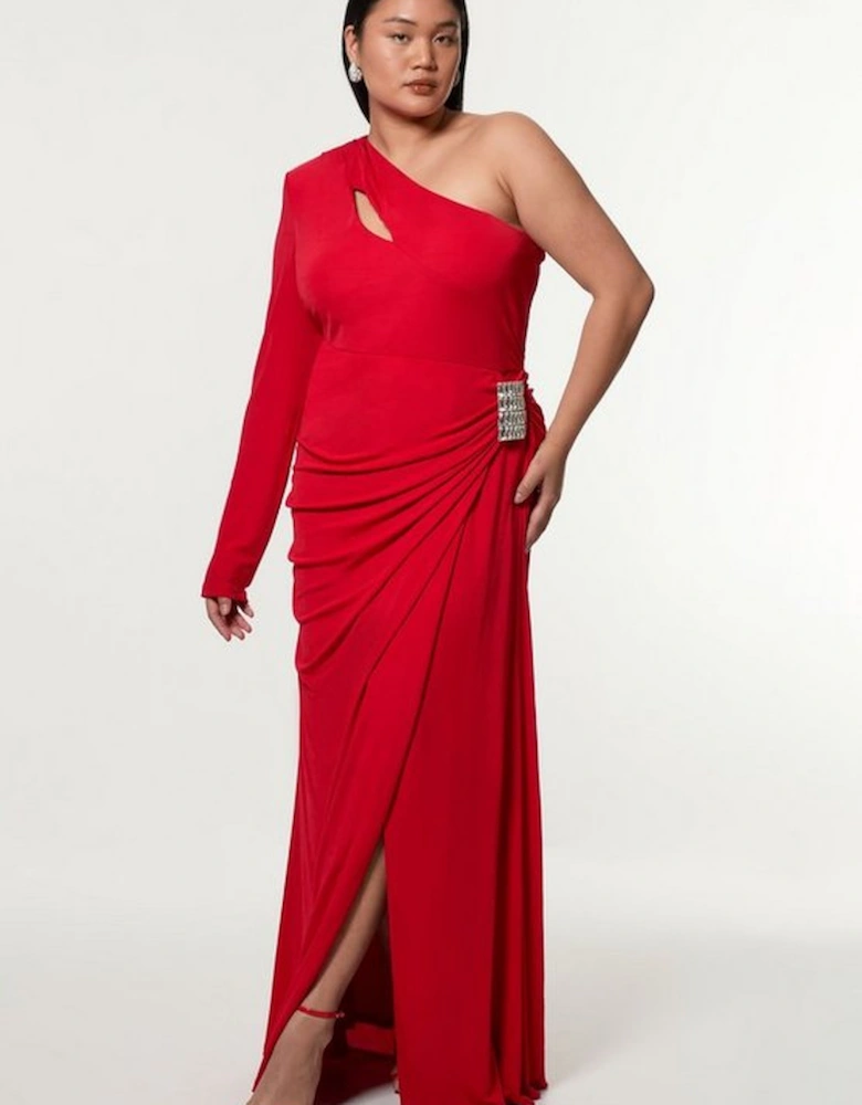 Plus Size Premium Viscose Jersey Hardware Maxi Dress