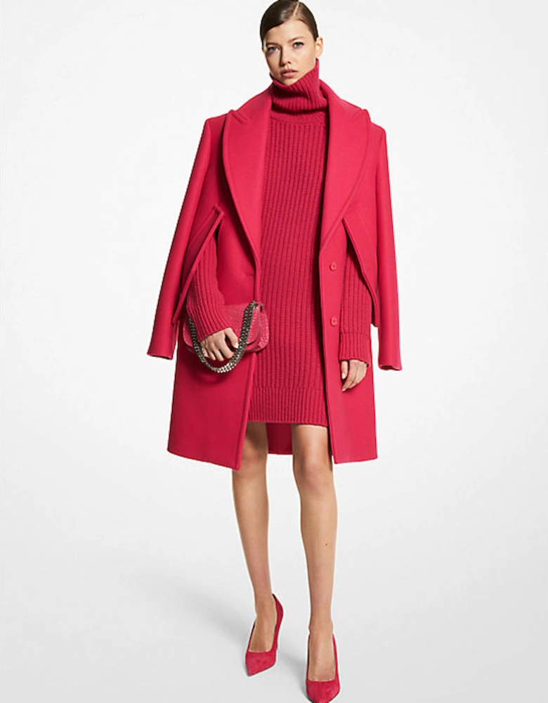 Wool Melton Slit Sleeve Coat