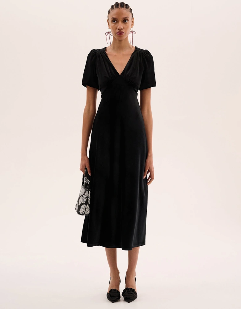 Rosie Velvet Dress in Black