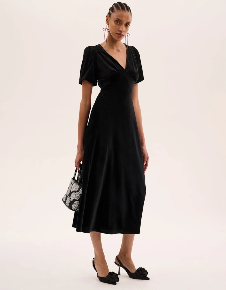 Rosie Velvet Dress in Black