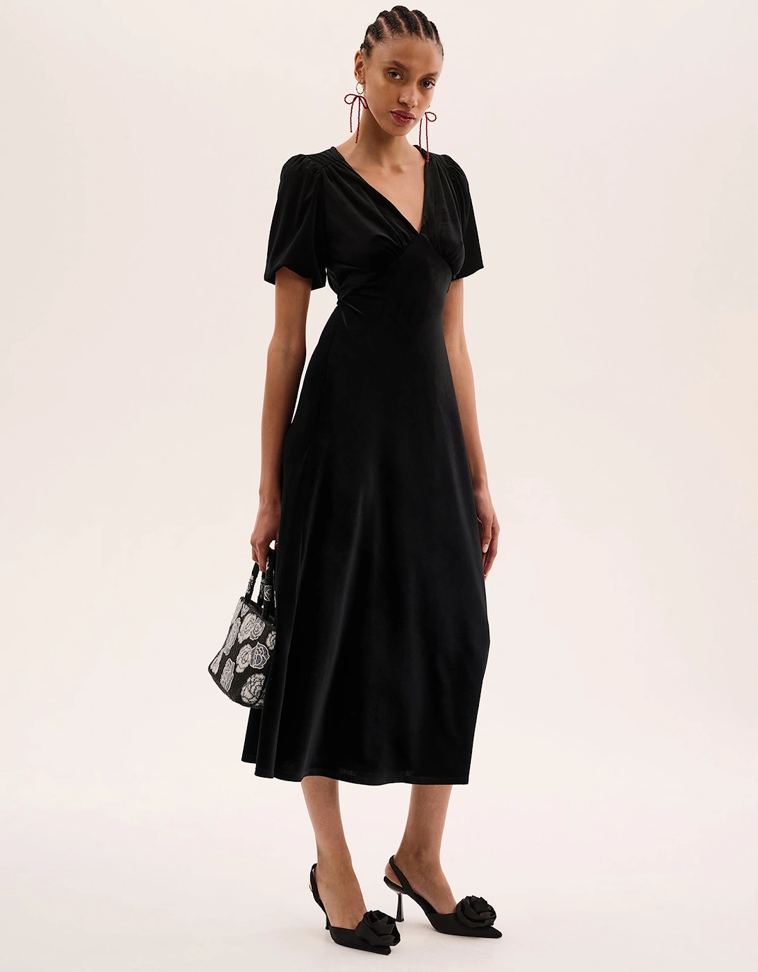 Rosie Velvet Dress in Black