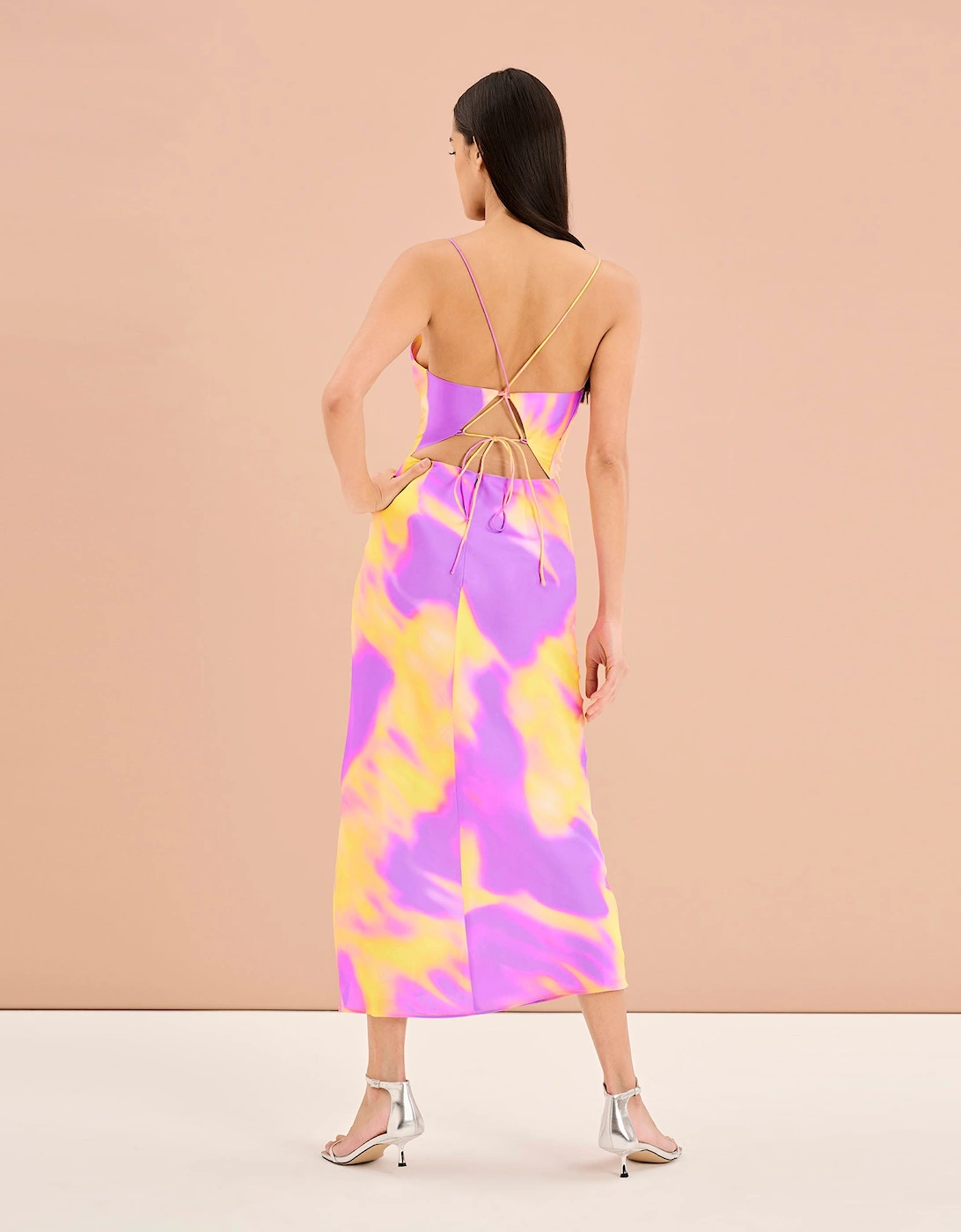 Riviera Dress in Abstract Fluoro Print