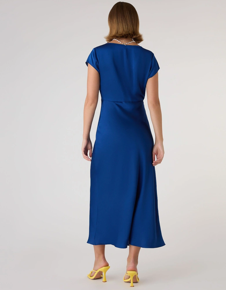 Woolf Sleeved Slip Dress in Navy