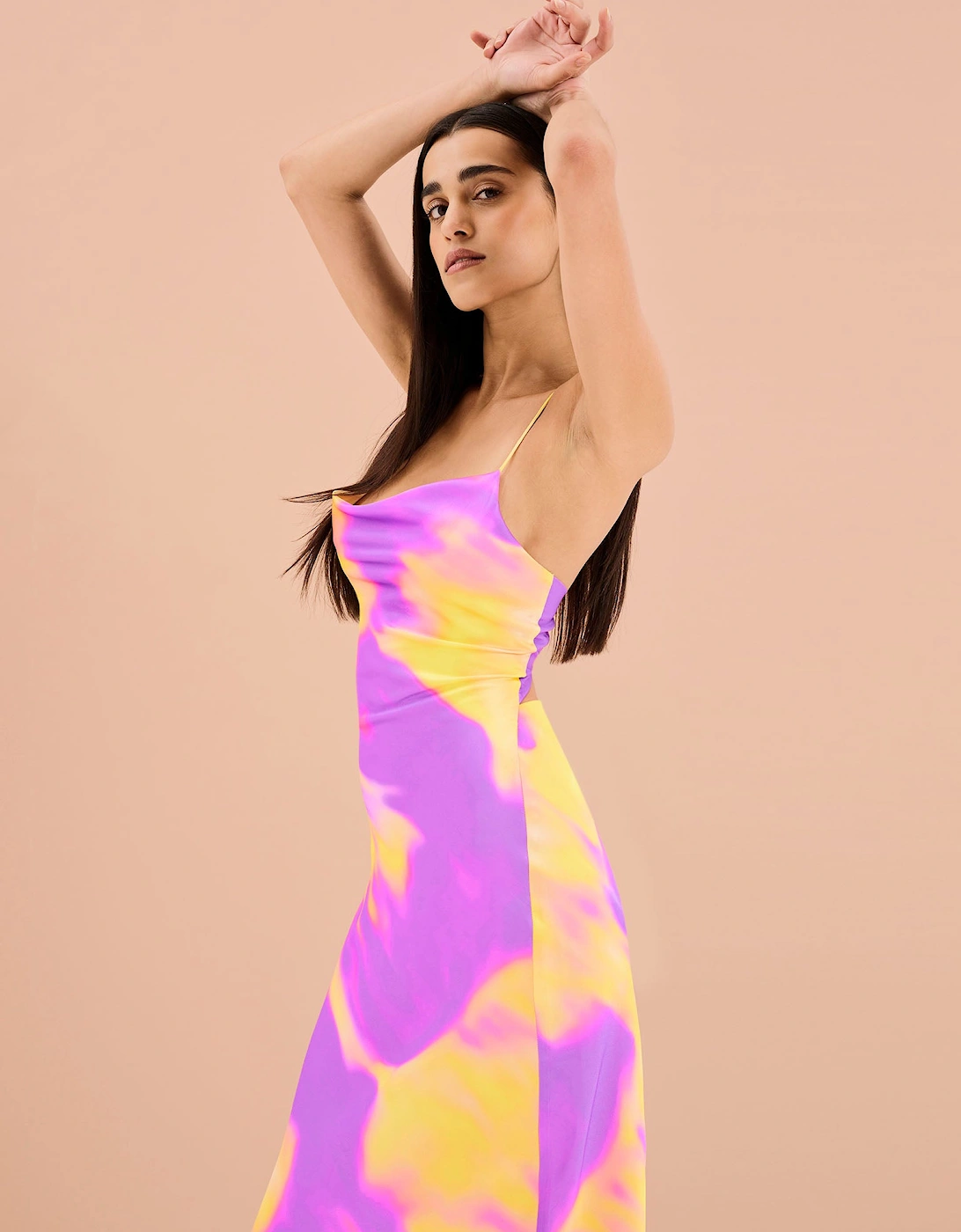 Riviera Dress in Abstract Fluoro Print