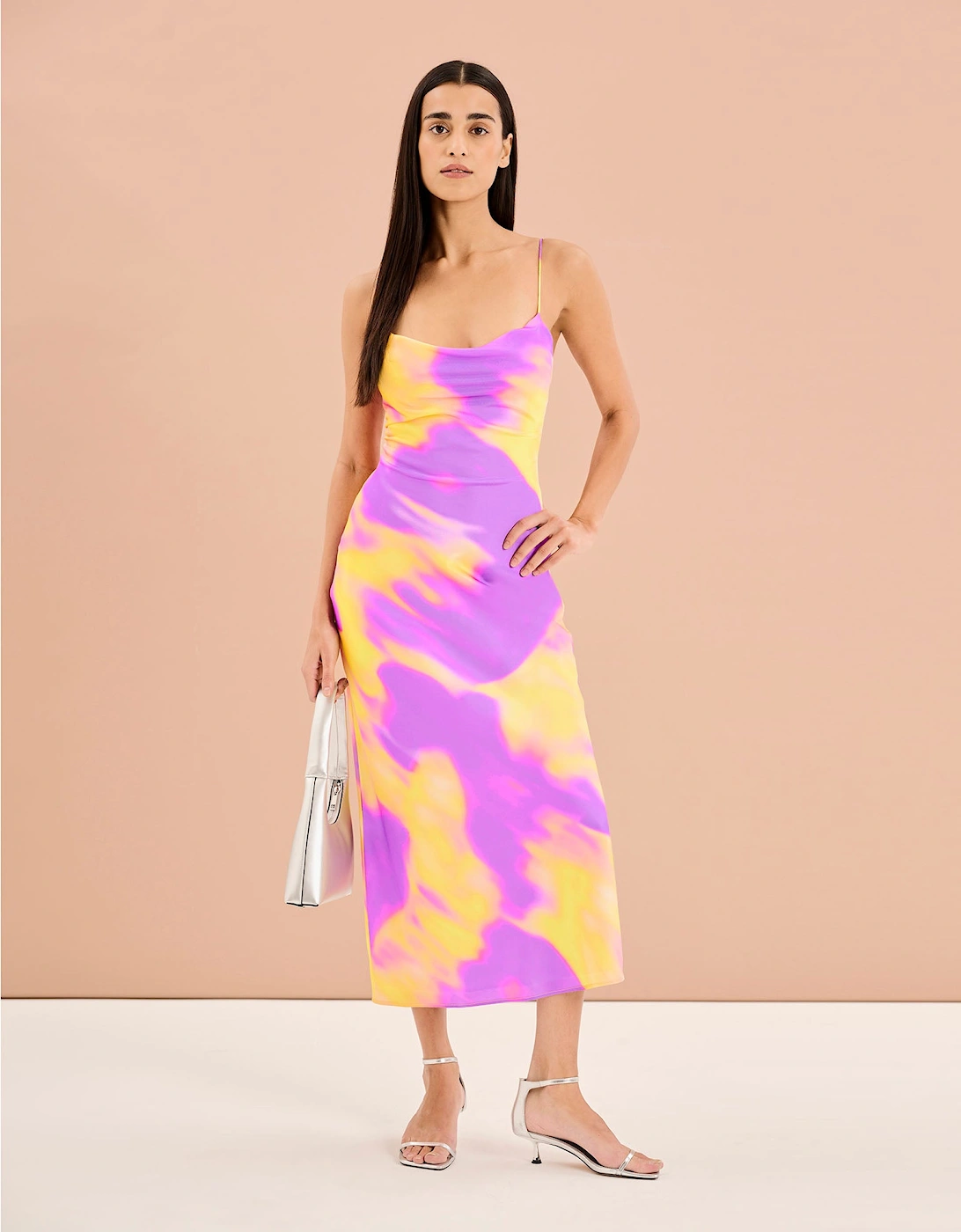 Riviera Dress in Abstract Fluoro Print