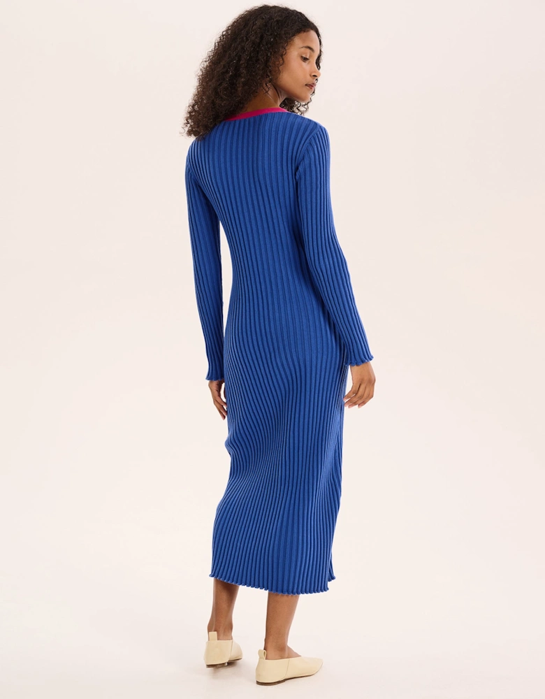 Selma Colour Block Dress in Cobalt