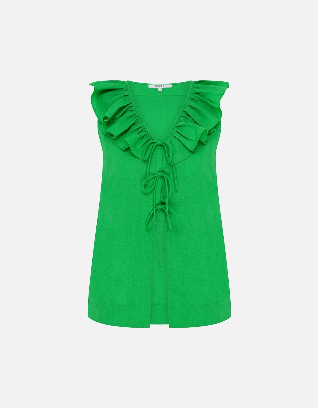 Rachael Frill Collar Sleeveless Blouse in Green