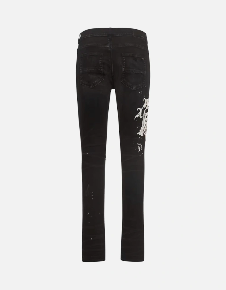 Wes Lang Reaper Logo Aged Jeans in Black