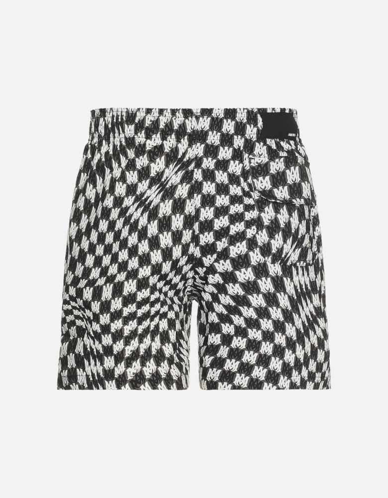 Wavy MA Logo Swim Shorts in Black