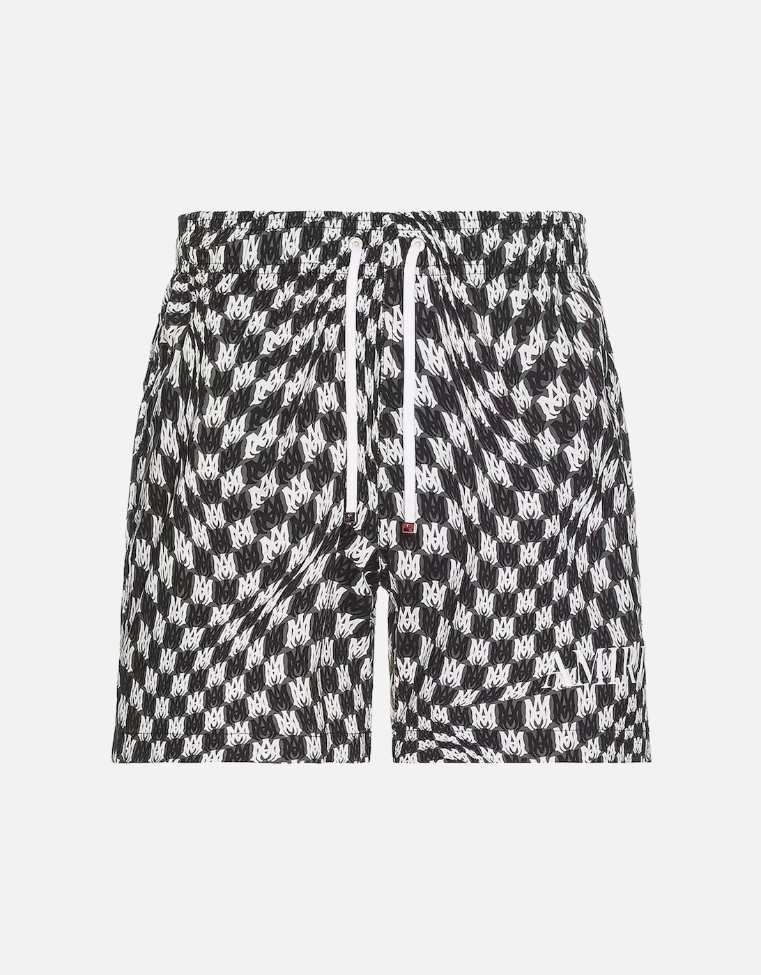 Wavy MA Logo Swim Shorts in Black, 5 of 4