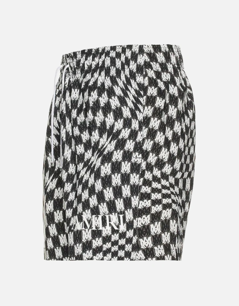 Wavy MA Logo Swim Shorts in Black