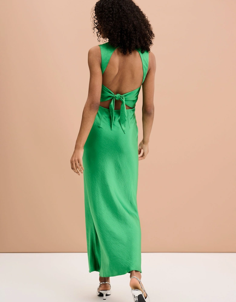 Nova Tie Back Dress in Fern Green