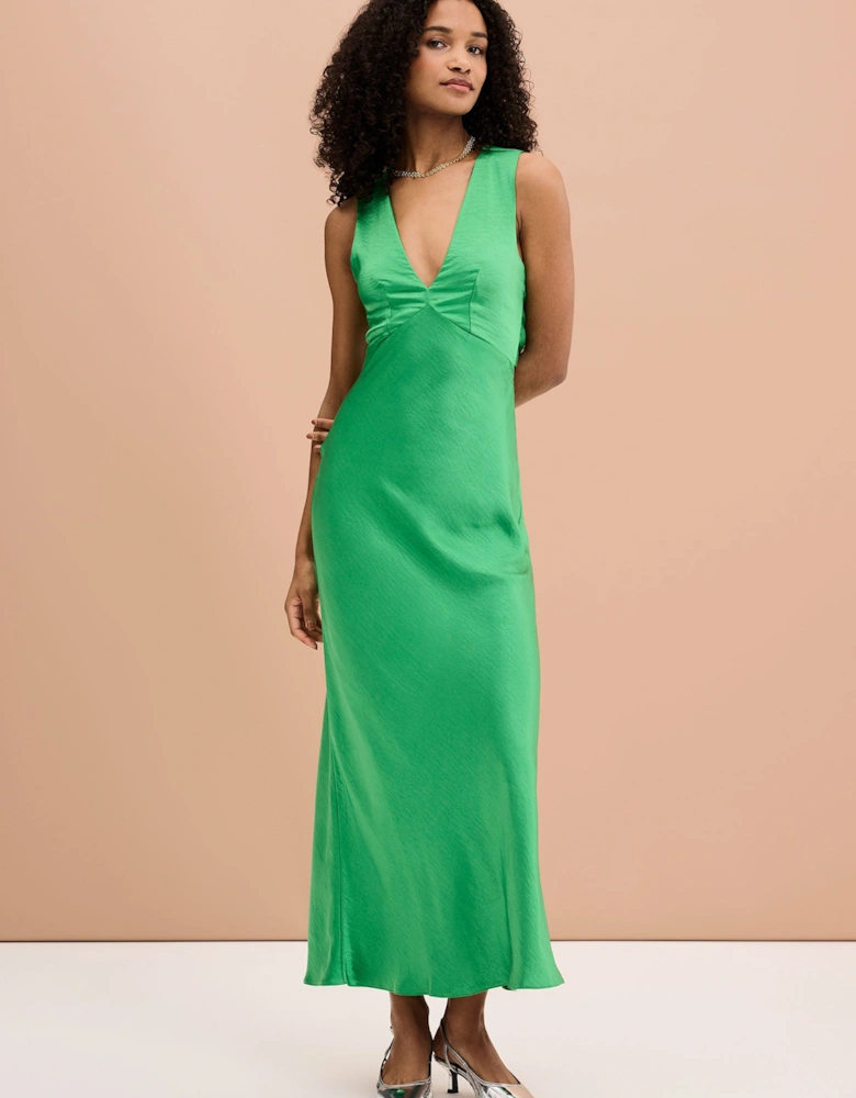 Nova Tie Back Dress in Fern Green