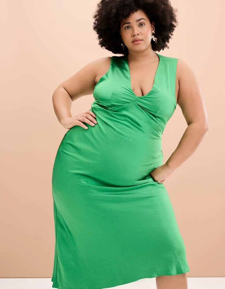 Nova Tie Back Dress in Fern Green