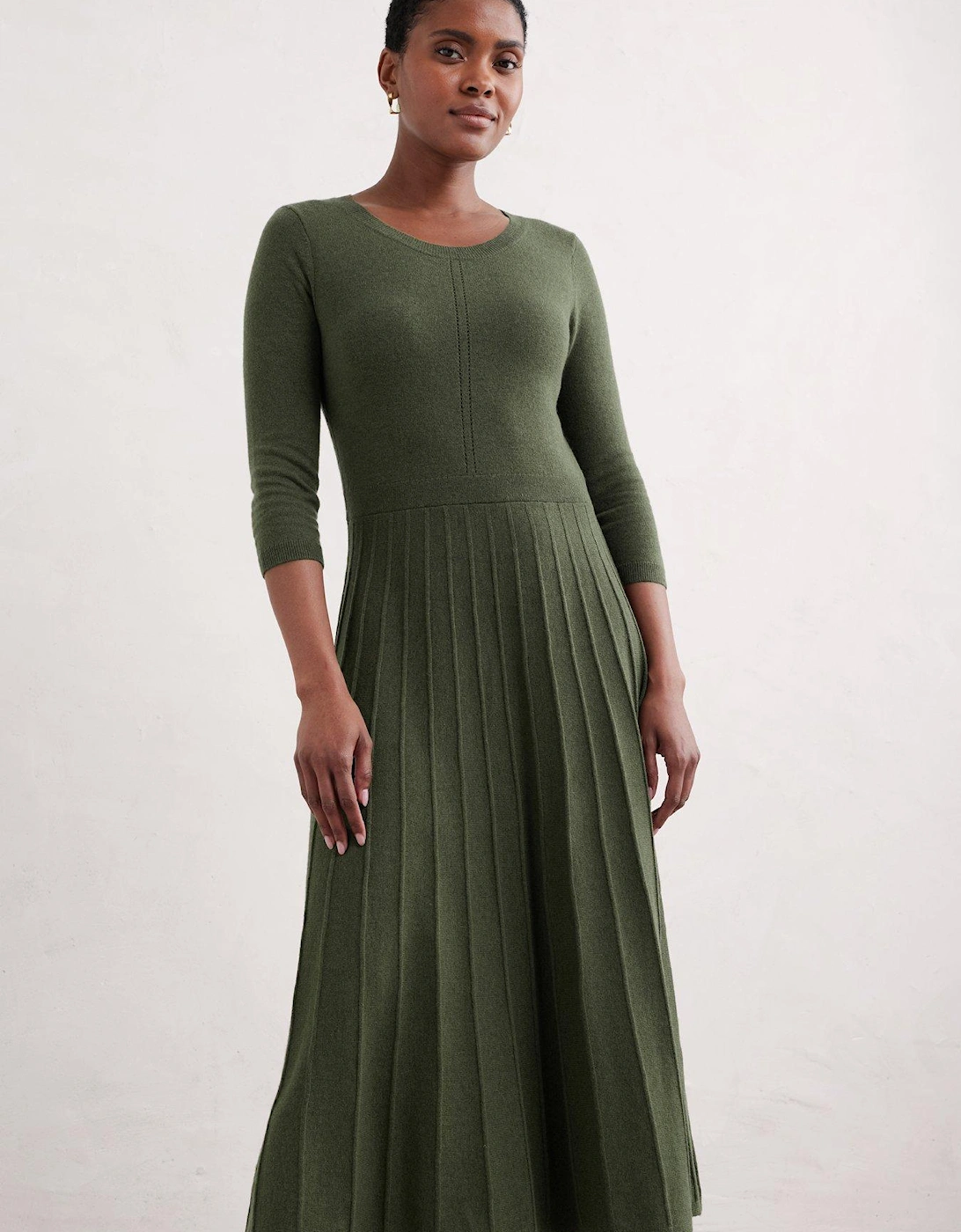 Round Neck Midi Dress - Green, 6 of 5