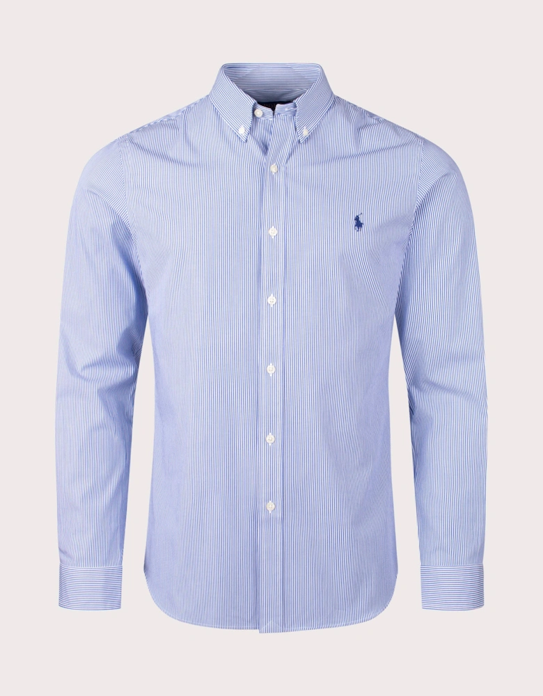 Slim Fit Striped Stretch Poplin Shirt