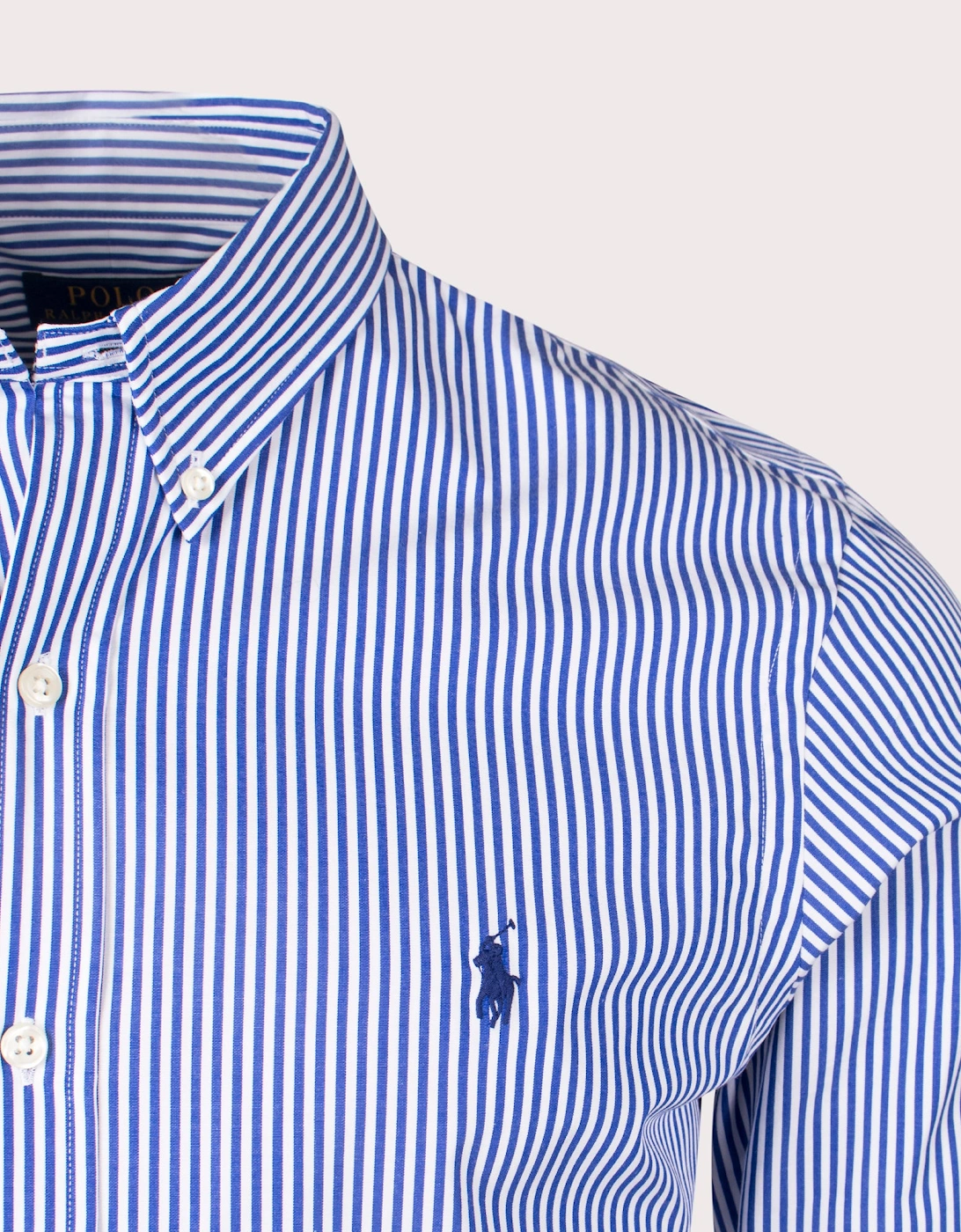 Slim Fit Striped Stretch Poplin Shirt