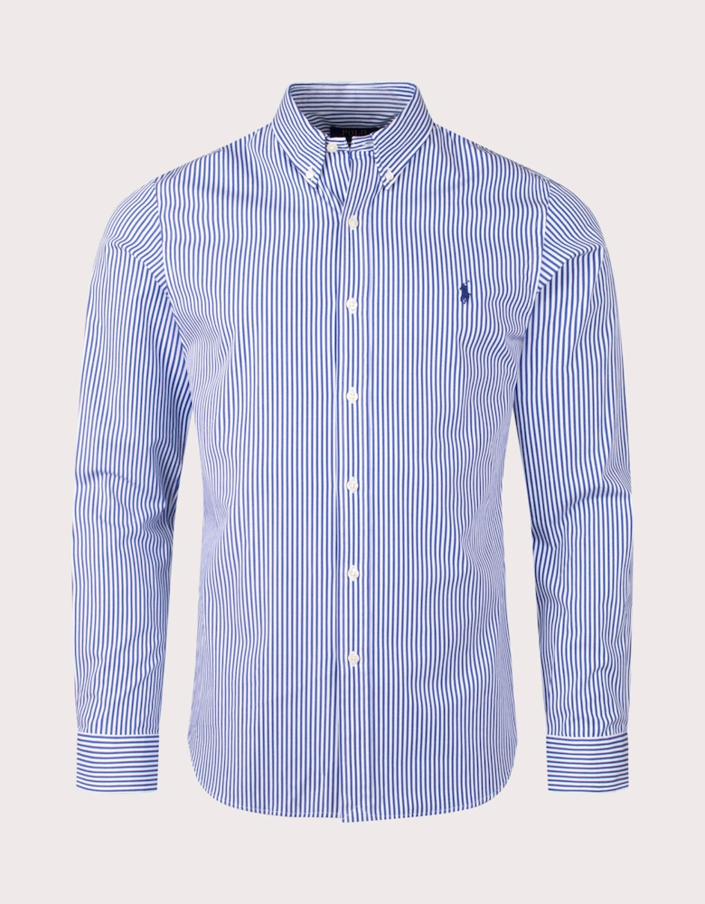 Slim Fit Striped Stretch Poplin Shirt