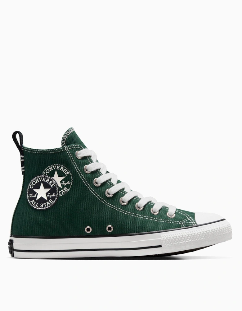 Mens Lux Sport Chuck Taylor All Star Wide Hi Top Trainers - Green