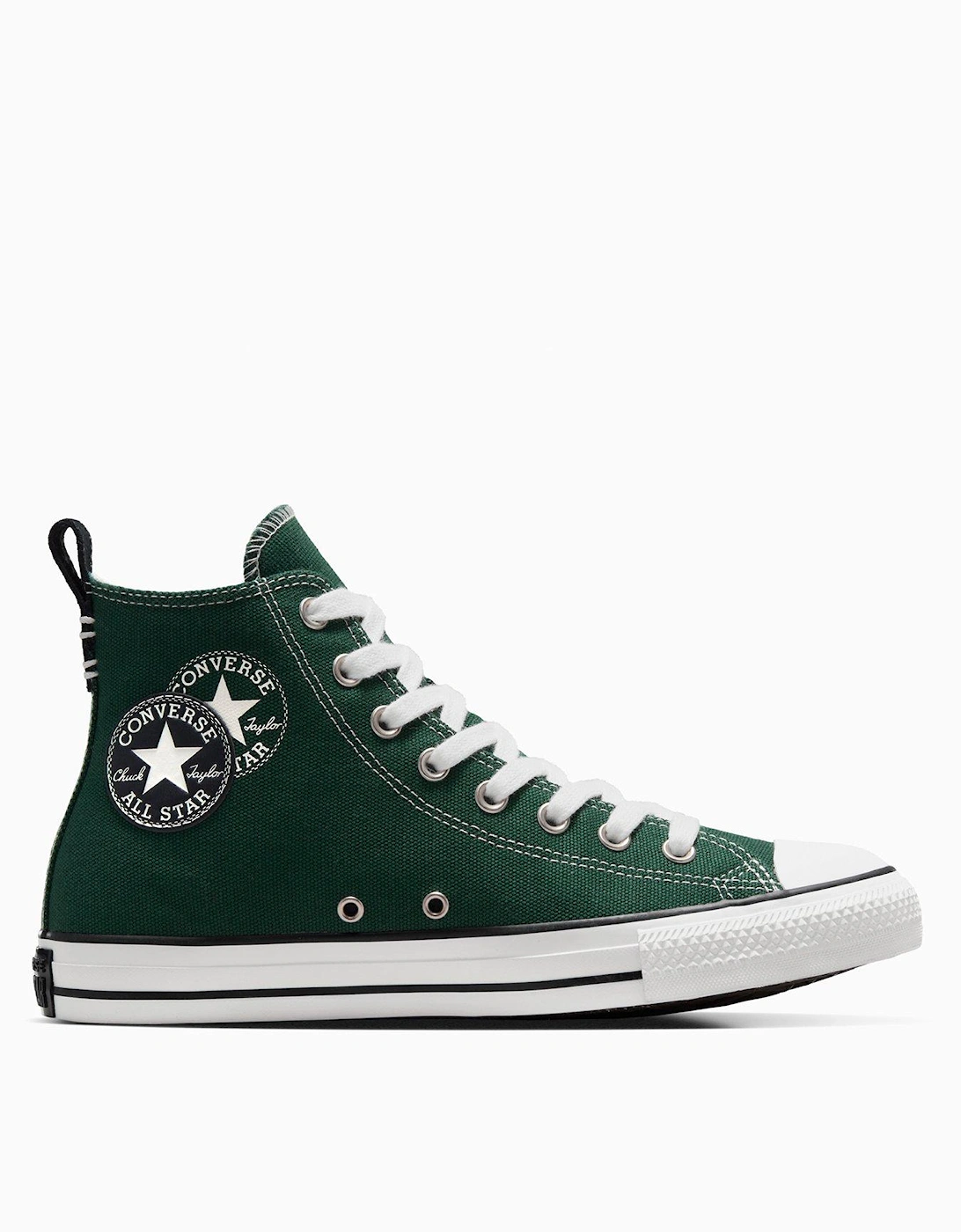 Mens Lux Sport Chuck Taylor All Star Wide Hi Top Trainers - Green, 3 of 2