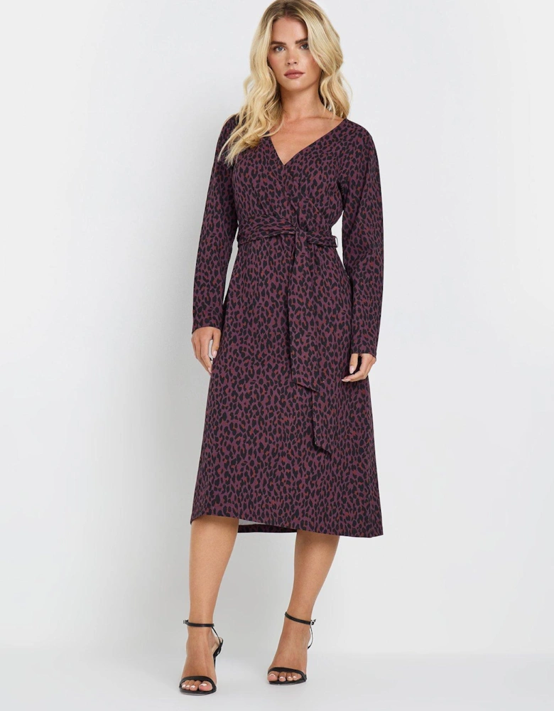 Petite Animal Wrap Dress