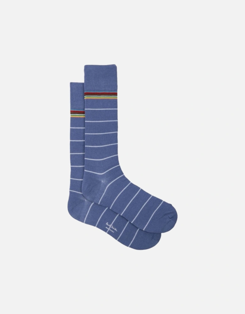 PS Haider Pinstripe Socks 45 Cobalt