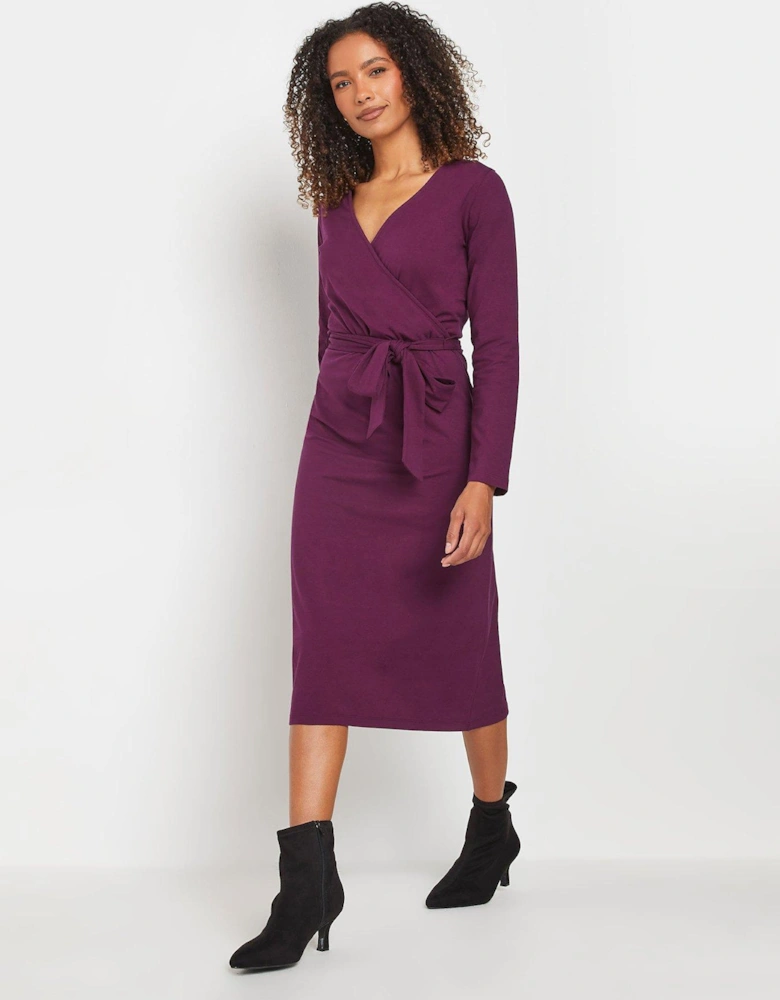 Wrap Front Dress - Purple