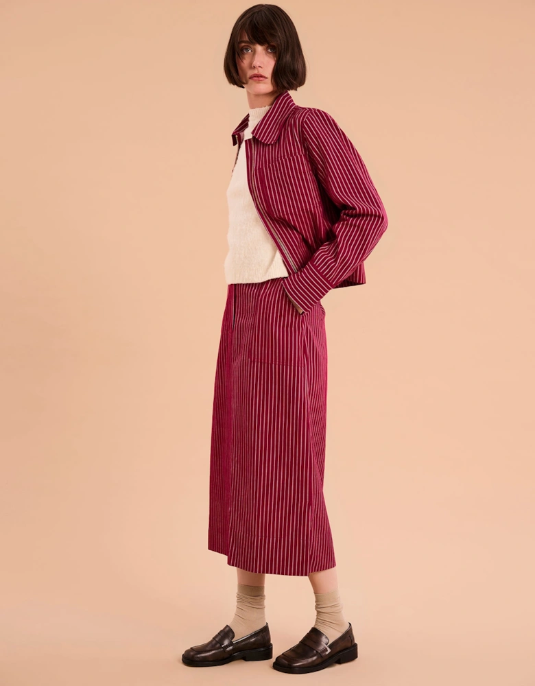 Cooper Jacket in Burgundy Pin Stripe