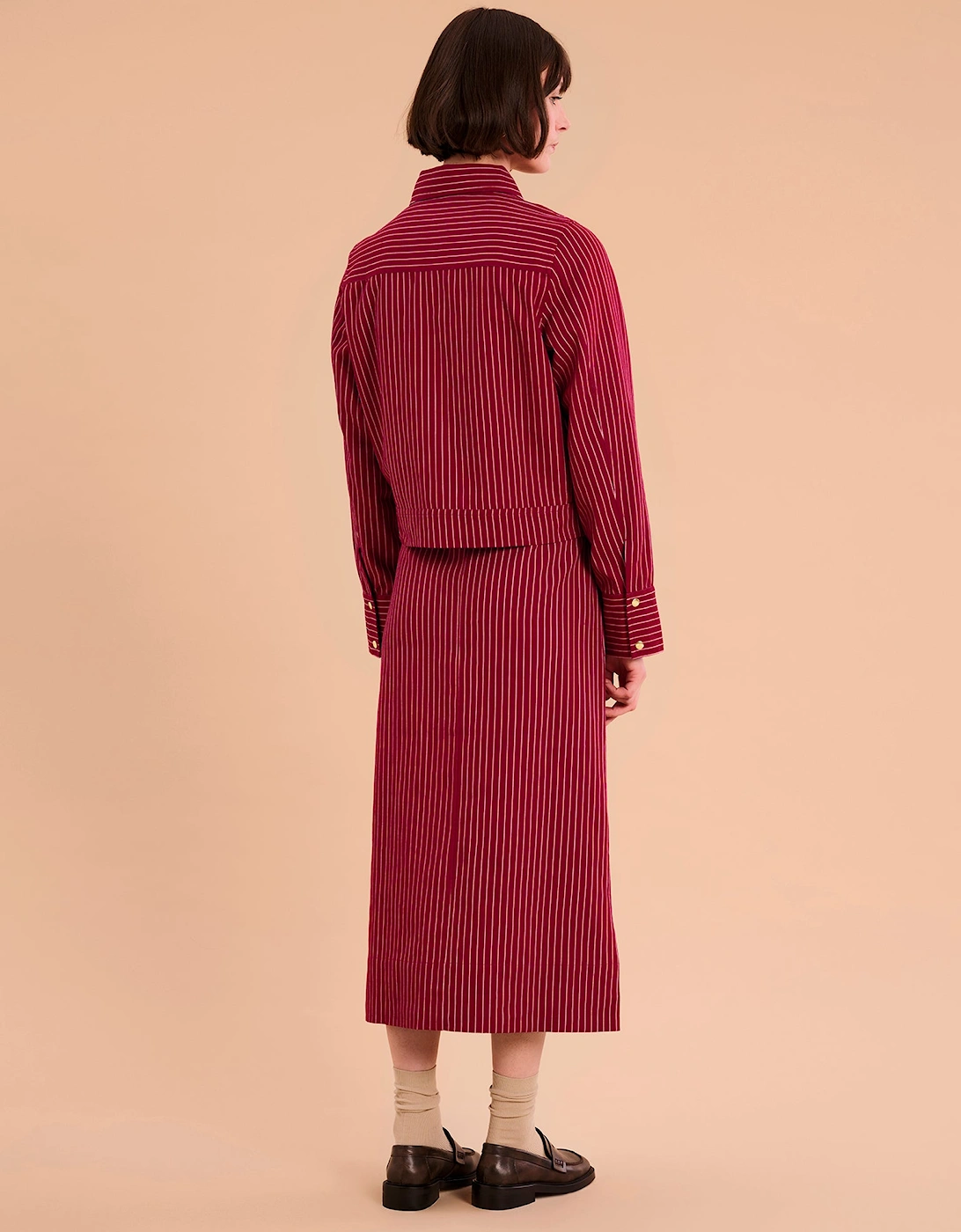 Cooper Jacket in Burgundy Pin Stripe