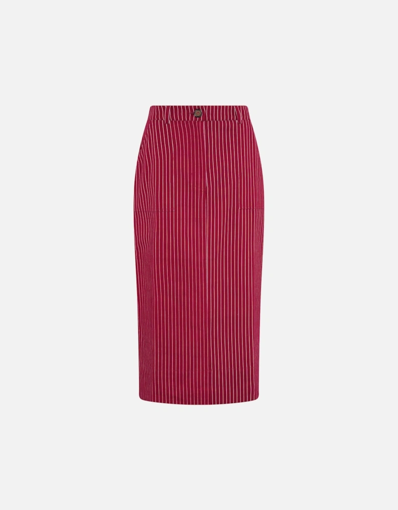 Kelsey Skirt in Burgundy Pin Stripe