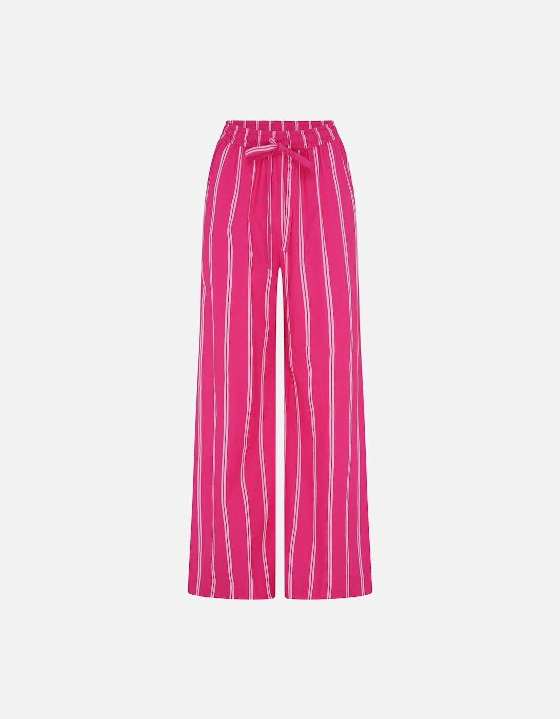 Ramela Elasticated Waist Trouser in Magenta Stripe