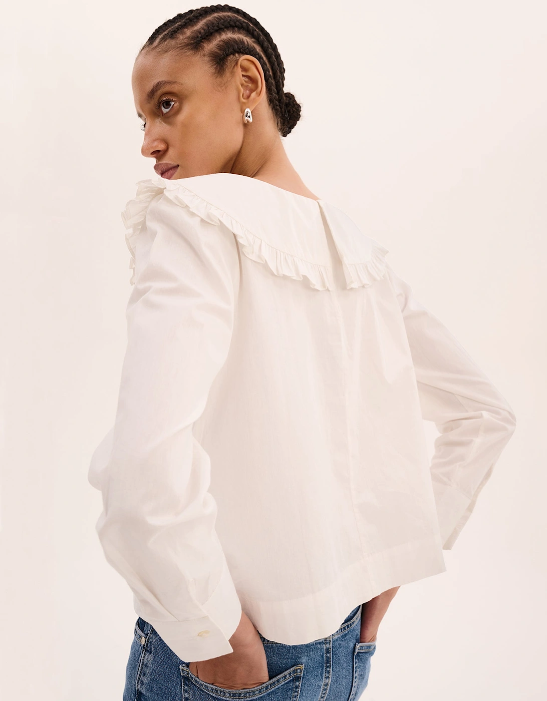 Briony Frill Blouse in White
