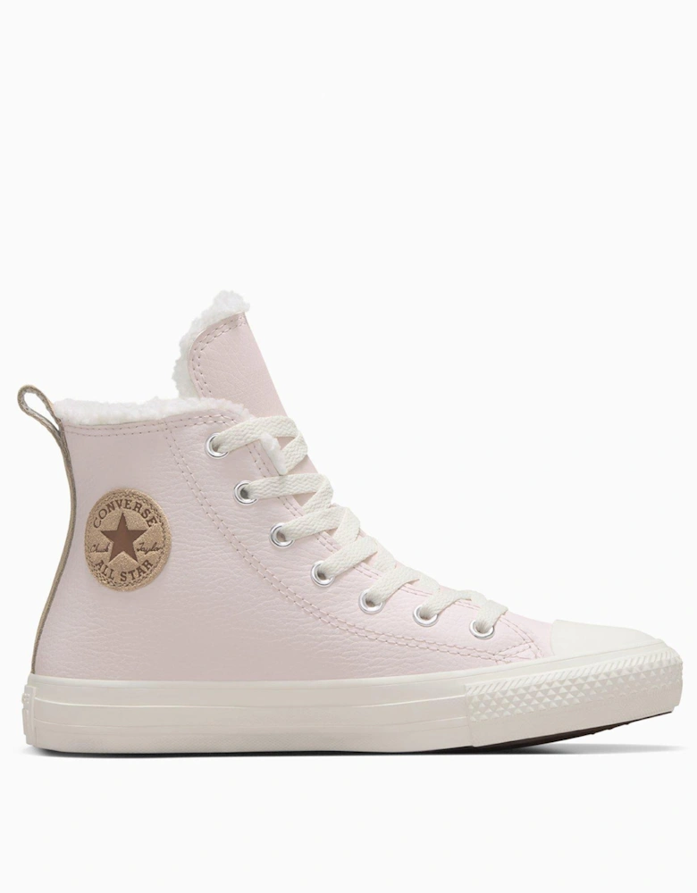 Junior Cozy Essentials Chuck Taylor All Star Hi Top Trainers - Pink