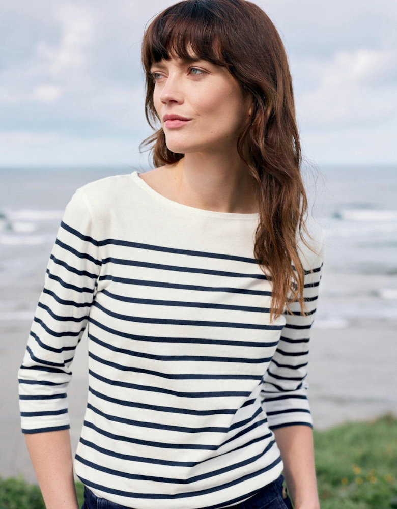 Cotton Striped Top - White