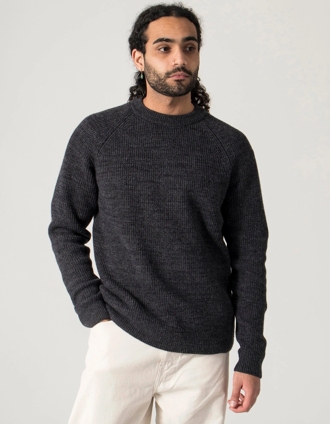 Roald Wool Cotton Rib Jumper, 4 of 3