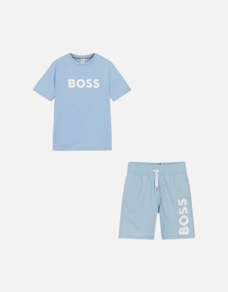 BOSS BLUE SWIM SHORTS SET