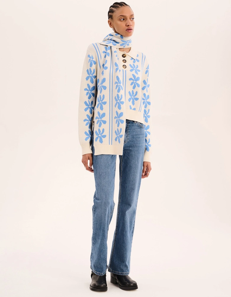 Molly Scarf in Blue Floral