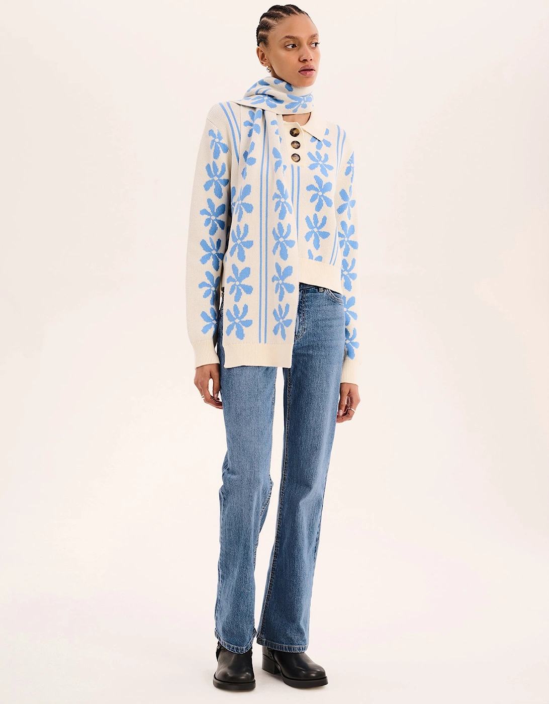 Molly Scarf in Blue Floral, 6 of 5