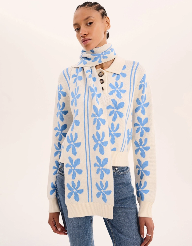 Molly Scarf in Blue Floral