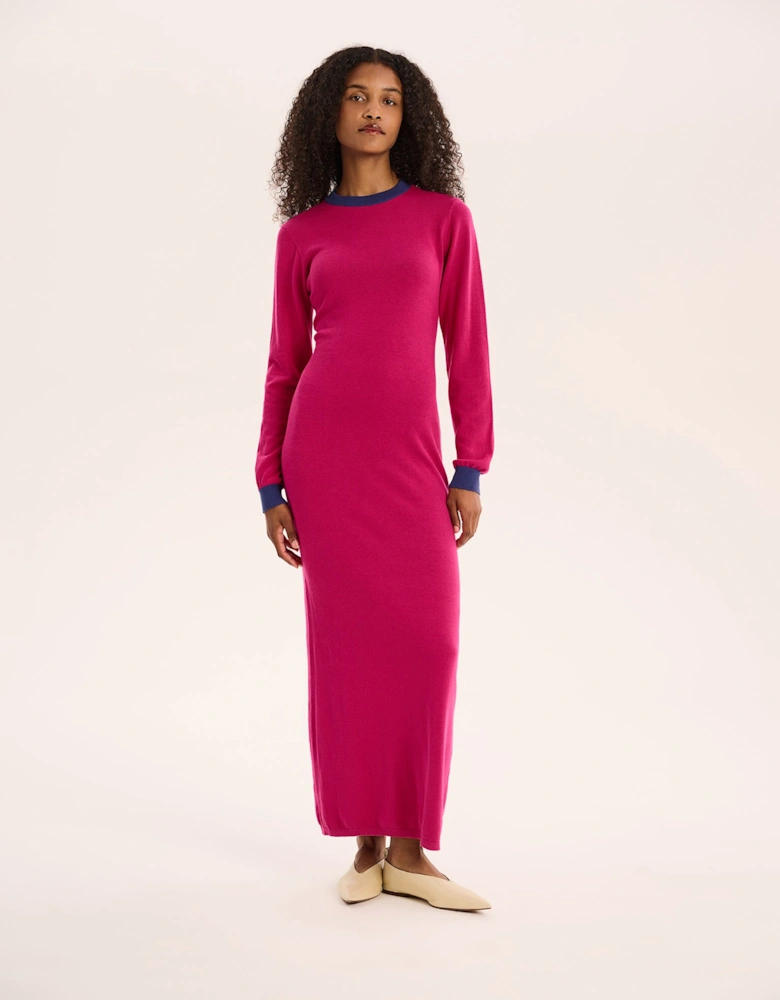 Janelle Colour Block Dress in Magenta