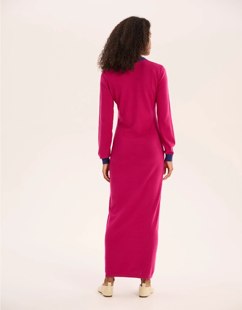 Janelle Colour Block Dress in Magenta