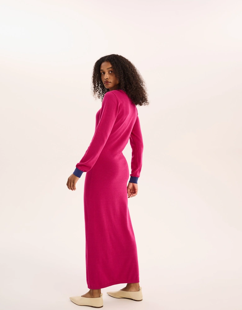 Janelle Colour Block Dress in Magenta